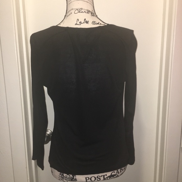 🆕Black draped scoop neck top - Picture 5 of 5